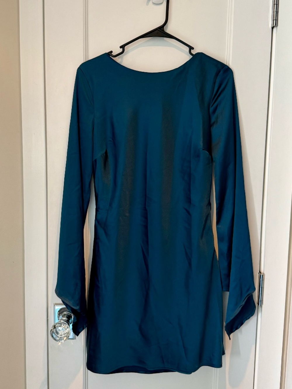 Lulus Satin Teal Mini Dress – Size M